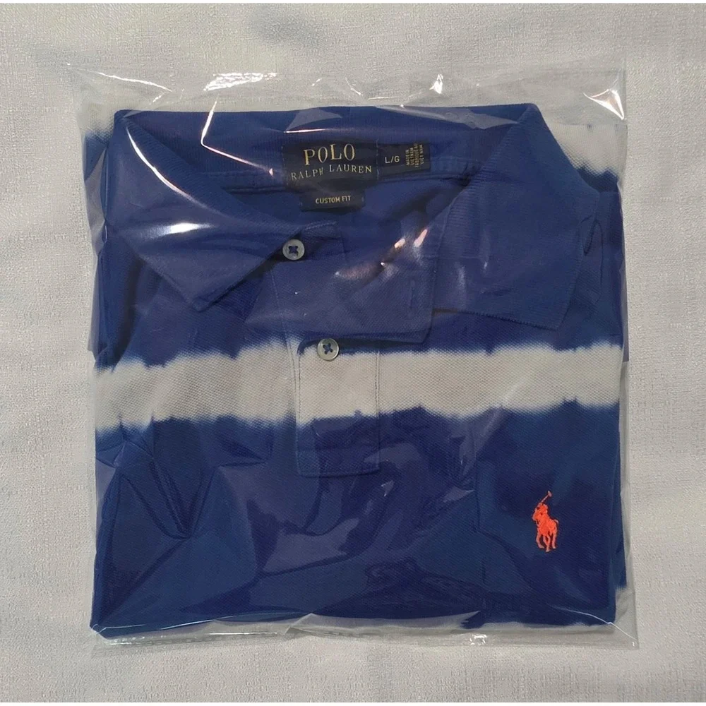 Polo Ralph Lauren Tie Dye Polo Shirt Custom Fit Pony Cotton Men's Large